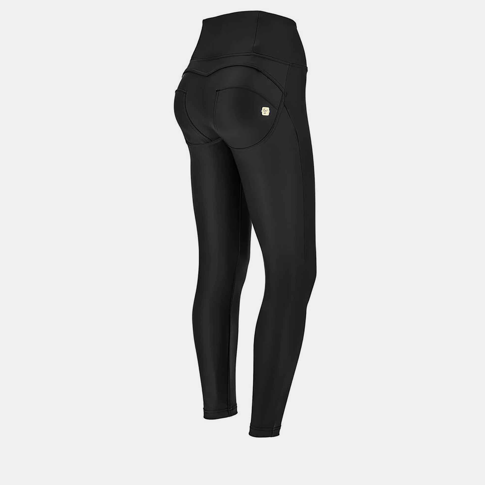 Freddy WR.UP High Waist Superskinny 7/8 Faux Leather Pants Black